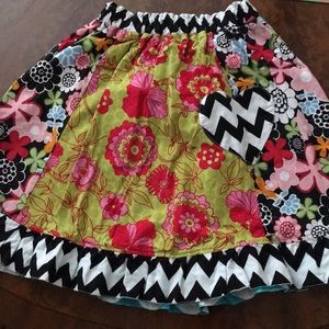 2 in1 handmade reversable girls skirt, Art show.